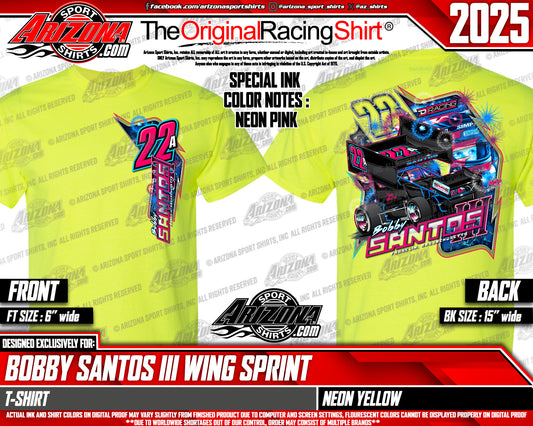 2025 Neon Yellow Wing Sprint Car T-Shirt