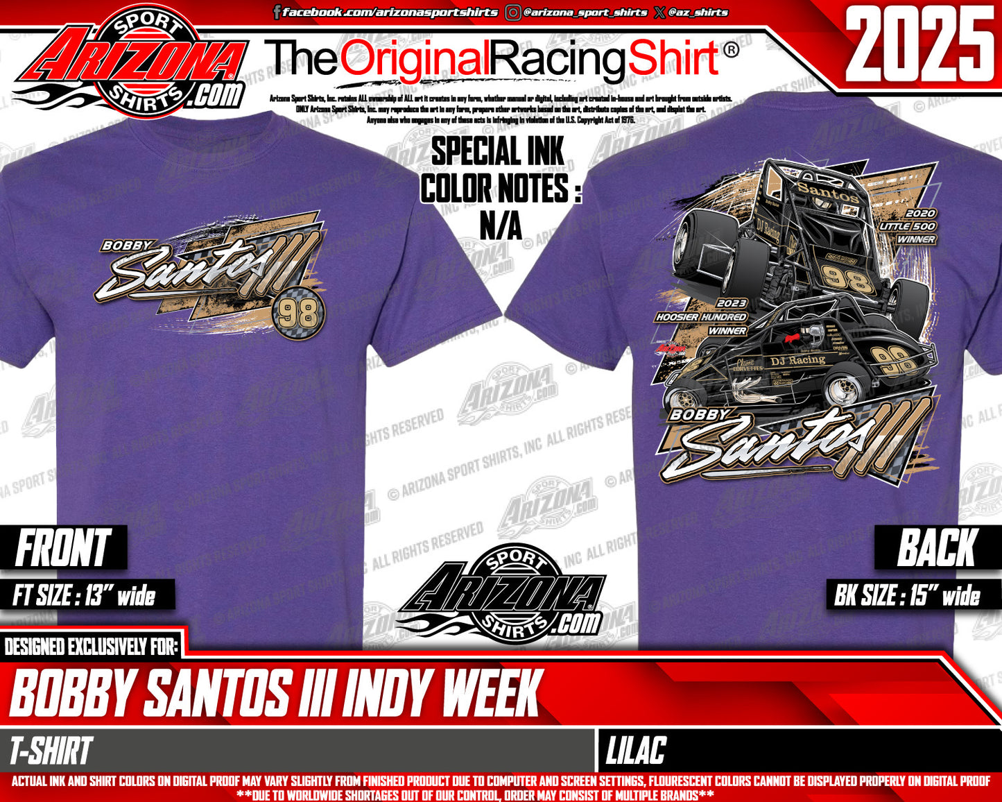 2025 98 Purple Non-Wing Sprint/Silver Crown T-Shirt