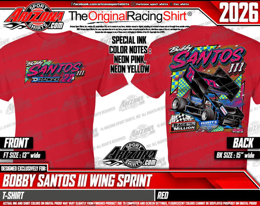 2026 Red Bobby Santos III Elliott’s Custom Trailers Race 4 The Million Tee