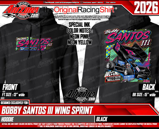 2026 Black Bobby Santos III Elliott’s Custom Trailers Race 4 The Million Hoodie
